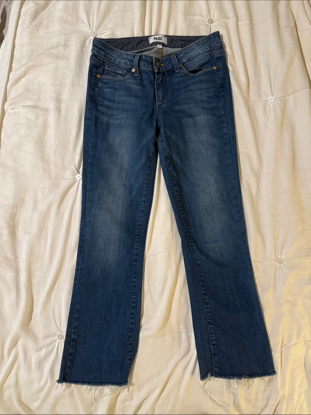 Paige Riley Crop Flare Mid Rise Jeans